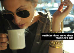 caffeine beauty products, woman drinking coffee, causeandyvette